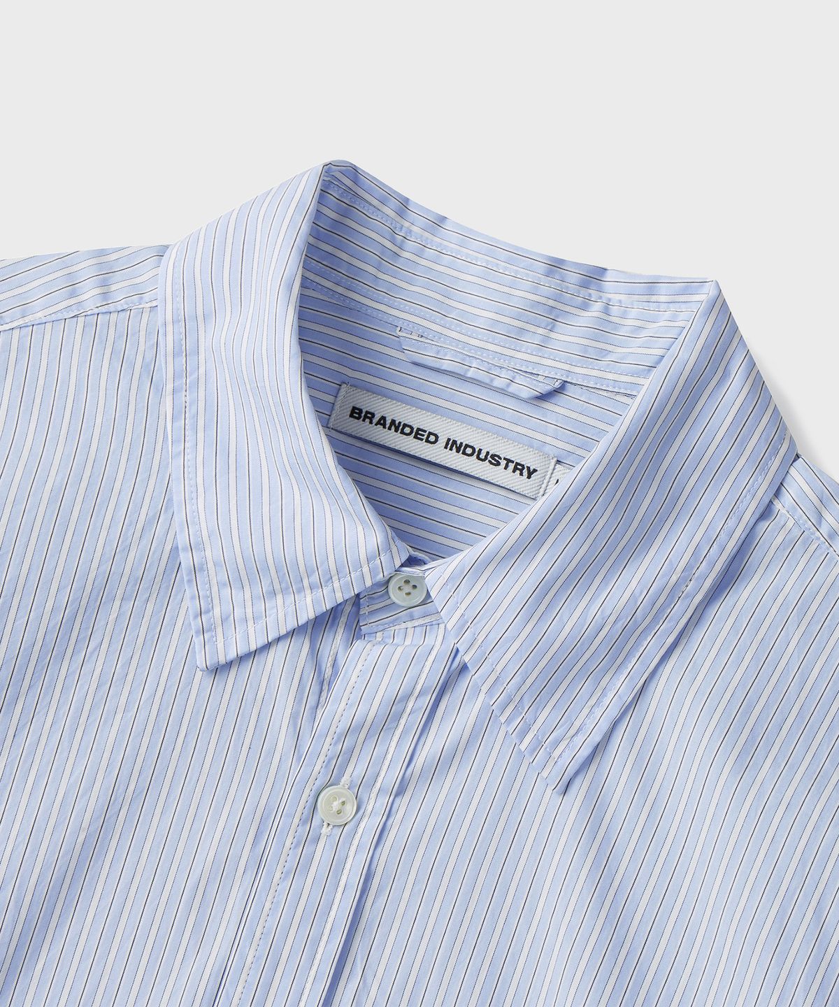 브랜디드(BRANDED) GLORY OVERSIZED STRIPE SHIRT [SKY BLUE]