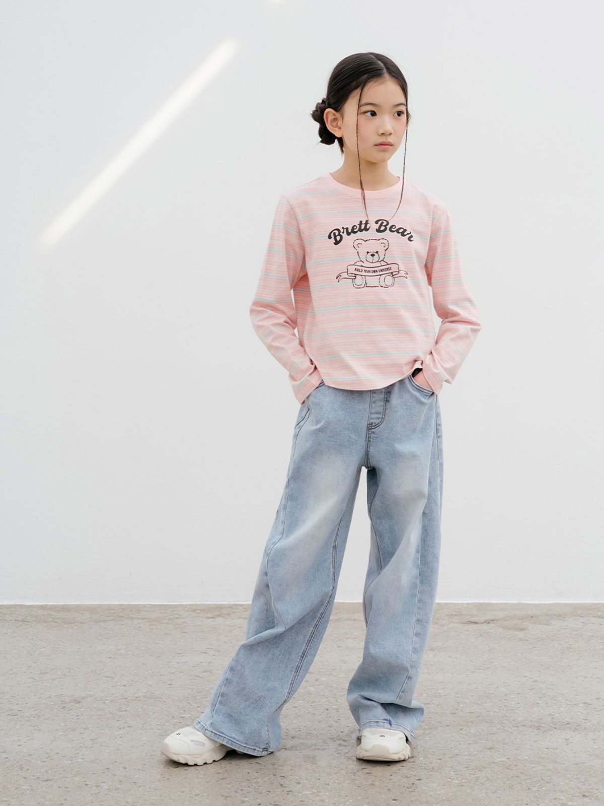 브렛테일러(BRETTAILOR) 셔츠테일 브렛베어 티셔츠(핑크)