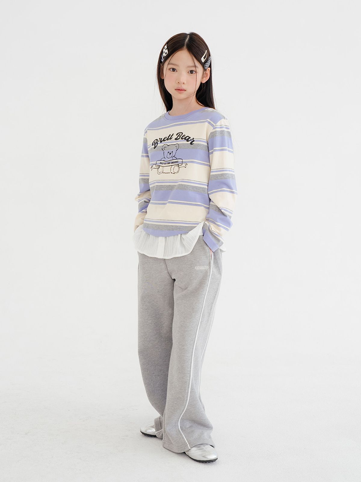 브렛테일러(BRETTAILOR) 셔츠테일 브렛베어 티셔츠(퍼플)