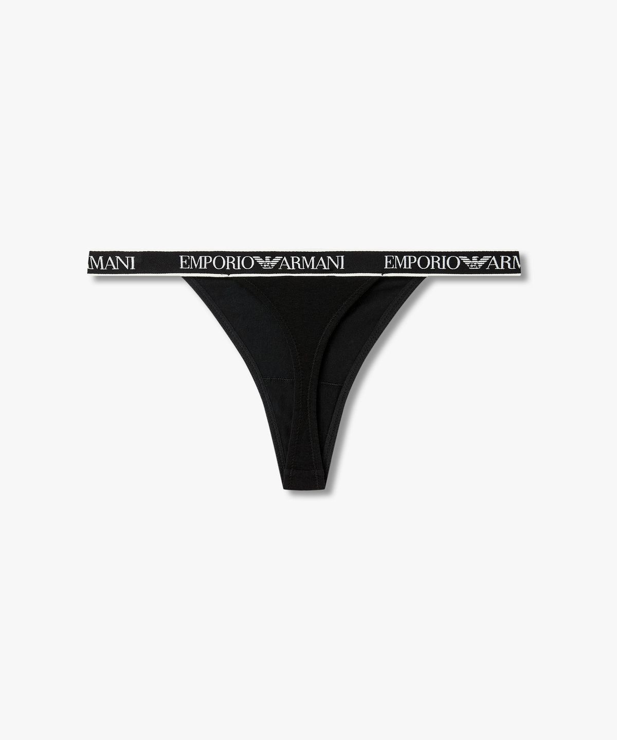 엠포리오 아르마니 언더웨어(EMPORIO ARMANI UNDERWEAR) 여성 로고 디테일 밴딩 티팬티_블랙 0826110521