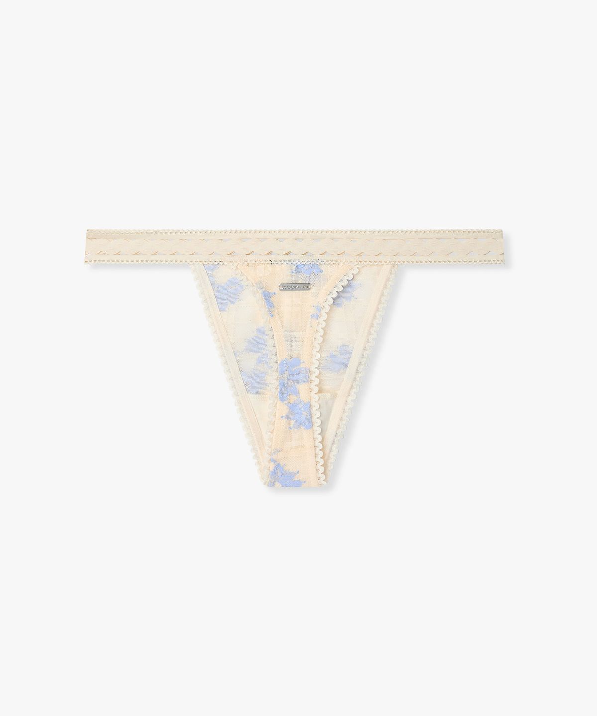 엠포리오 아르마니 언더웨어(EMPORIO ARMANI UNDERWEAR) 여성 플라워 체크 자카드 티팬티_아이보리 0826110504