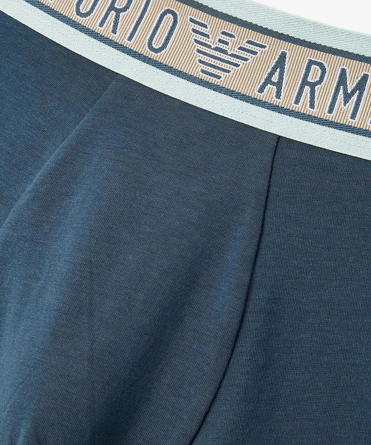 엠포리오 아르마니 언더웨어(EMPORIO ARMANI UNDERWEAR) 남성 배색 트림 빅 로고 밴딩 드로즈_블루 0816112026