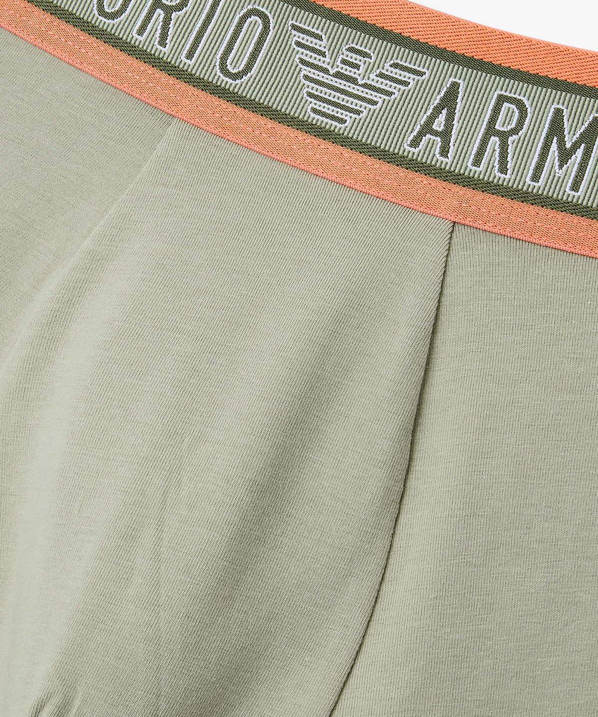 엠포리오 아르마니 언더웨어(EMPORIO ARMANI UNDERWEAR) 남성 배색 트림 빅 로고 밴딩 드로즈_카무플라주 그린 0816112025