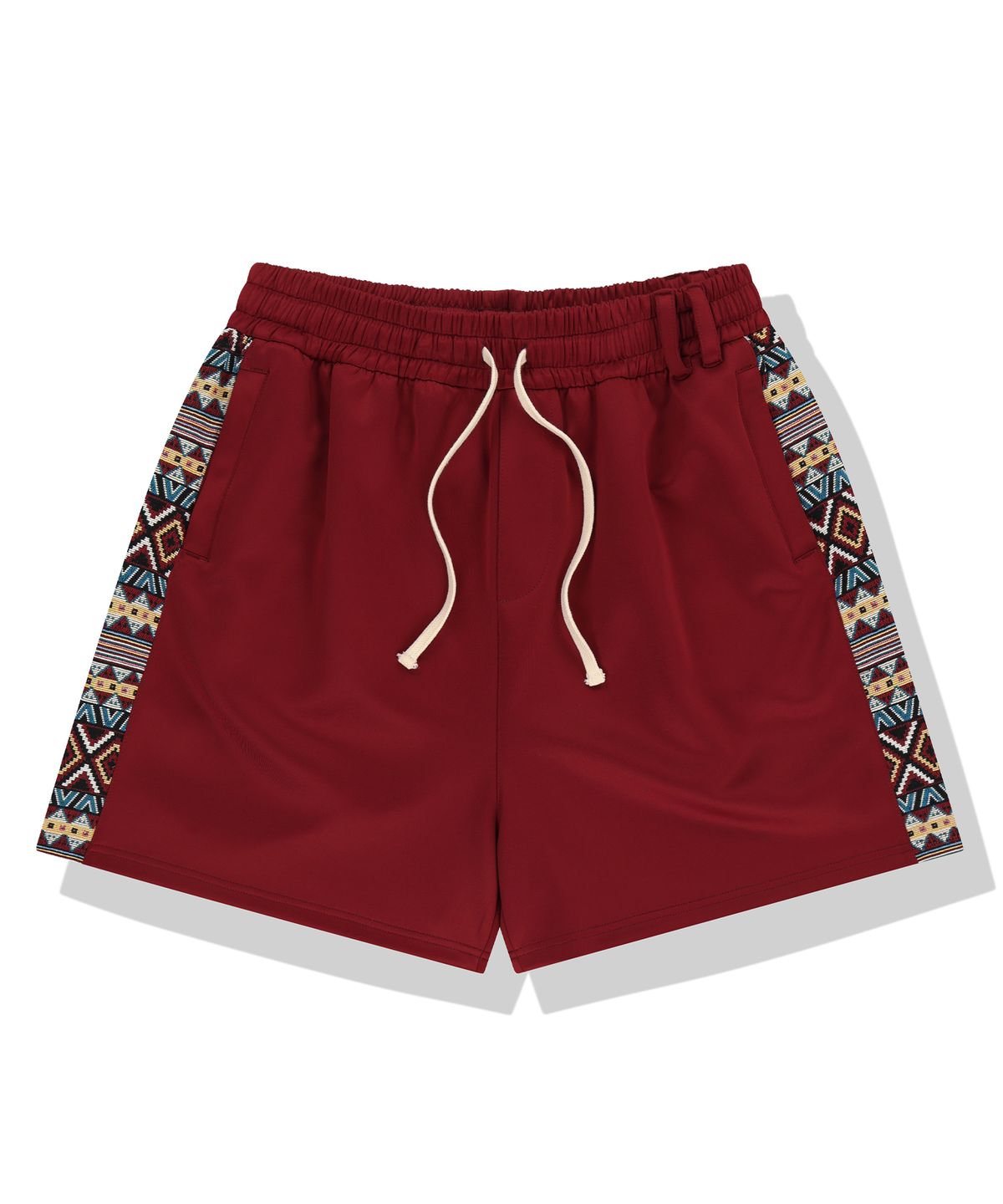 낫포너드(NOT4NERD) Tribal Jacquard Side Panel Shorts - Red
