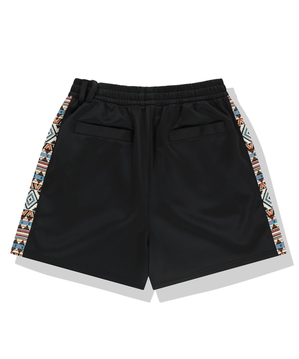 낫포너드(NOT4NERD) Tribal Jacquard Side Panel Shorts - Black