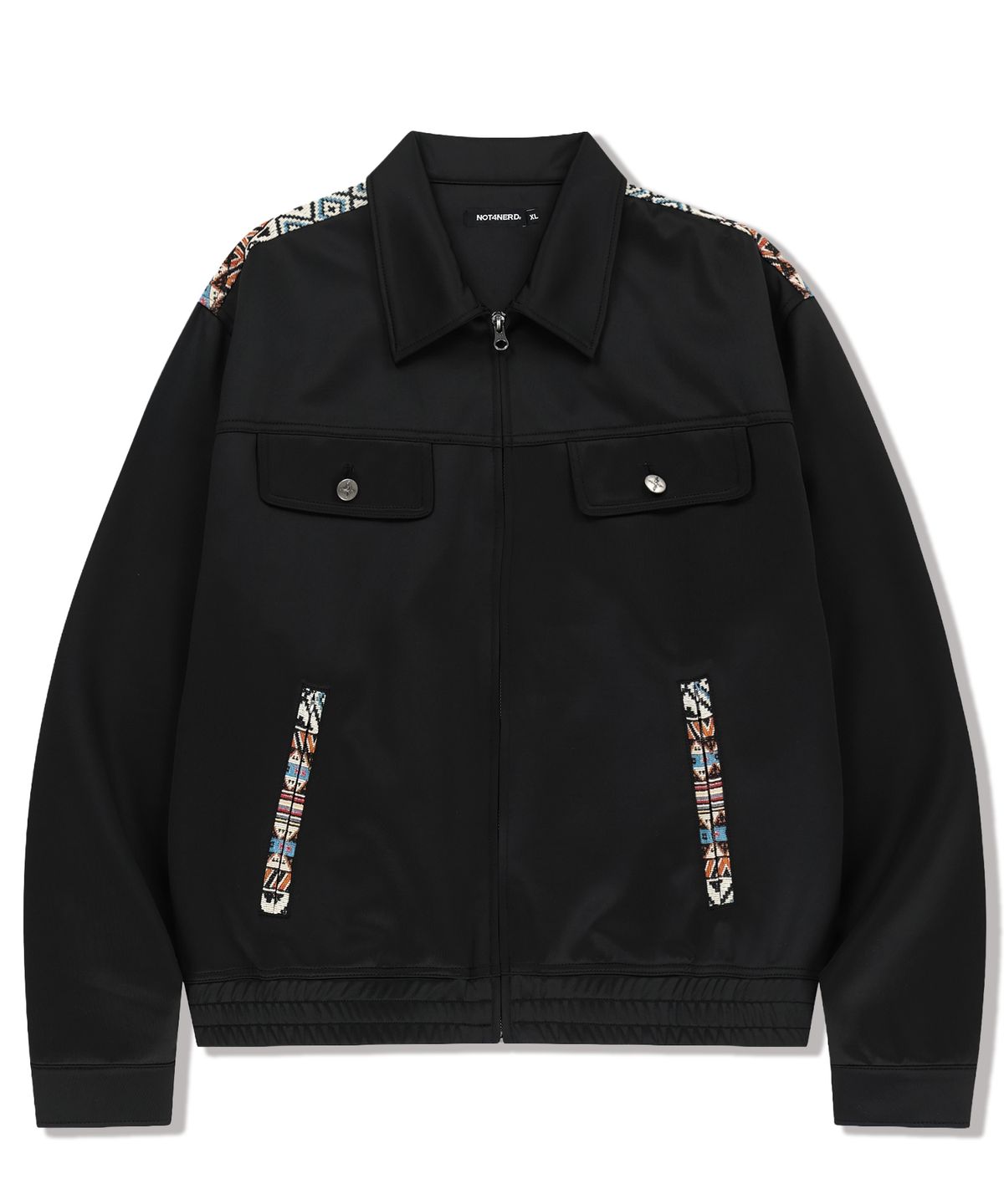 낫포너드(NOT4NERD) Tribal Jacquard Drizzler Jacket - Black