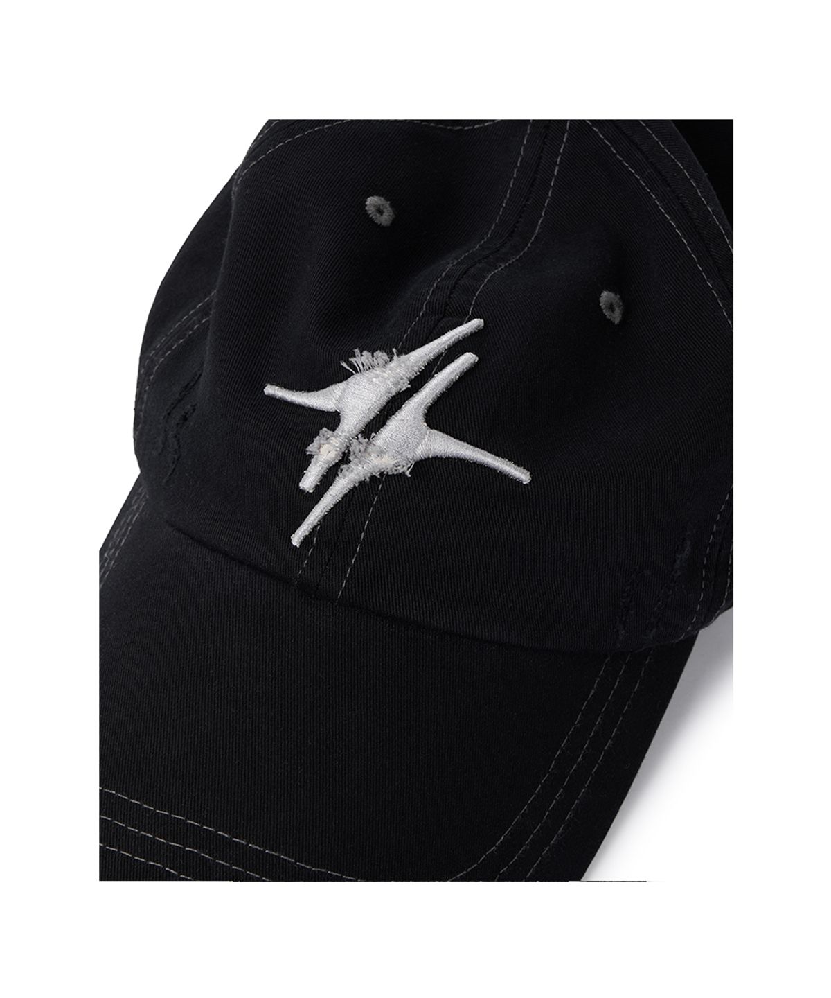 이티씨이(ETCE) DESTROYED SIGNATURE LOGO CAP (BLACK)
