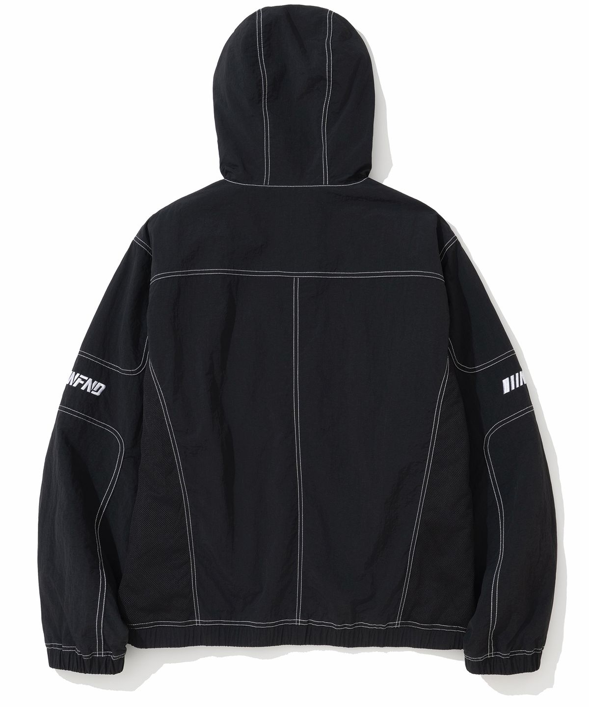 낫포너드(NOT4NERD) Segment Line Nylon Windbreaker Jacket - Black