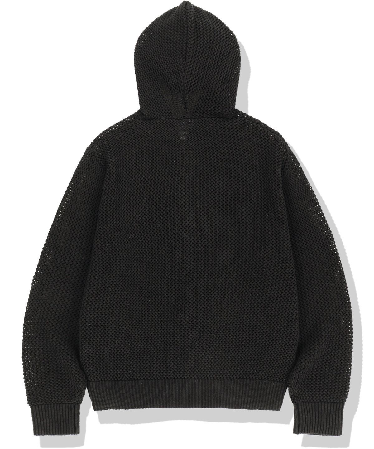 낫포너드(NOT4NERD) Candle Crochet Knit Hood Zip Up - Black