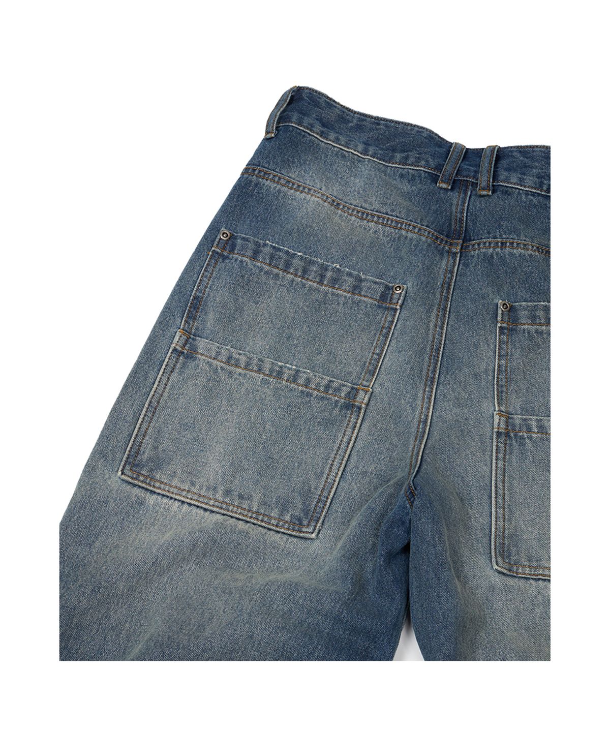 이티씨이(ETCE) (BASE) TUCK DENIM PANTS (BLUE)