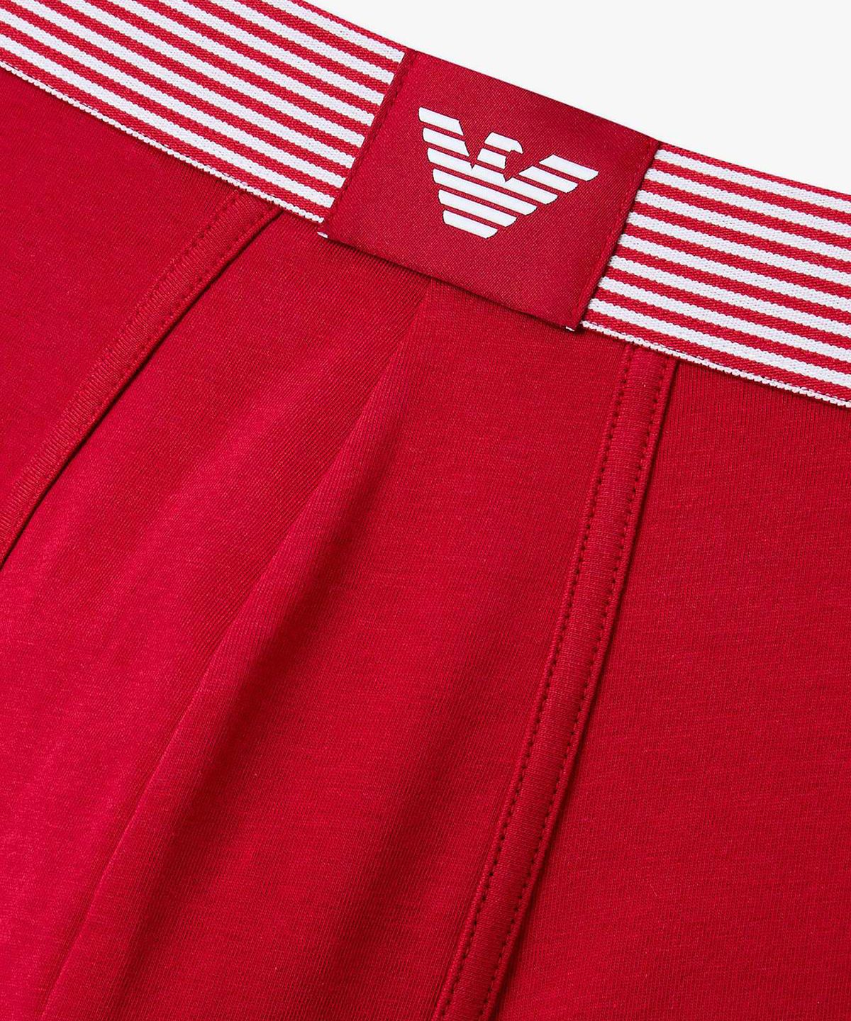 엠포리오 아르마니 언더웨어(EMPORIO ARMANI UNDERWEAR) 남성 스트라이프 밴딩 코튼 드로즈_레드 0816112049