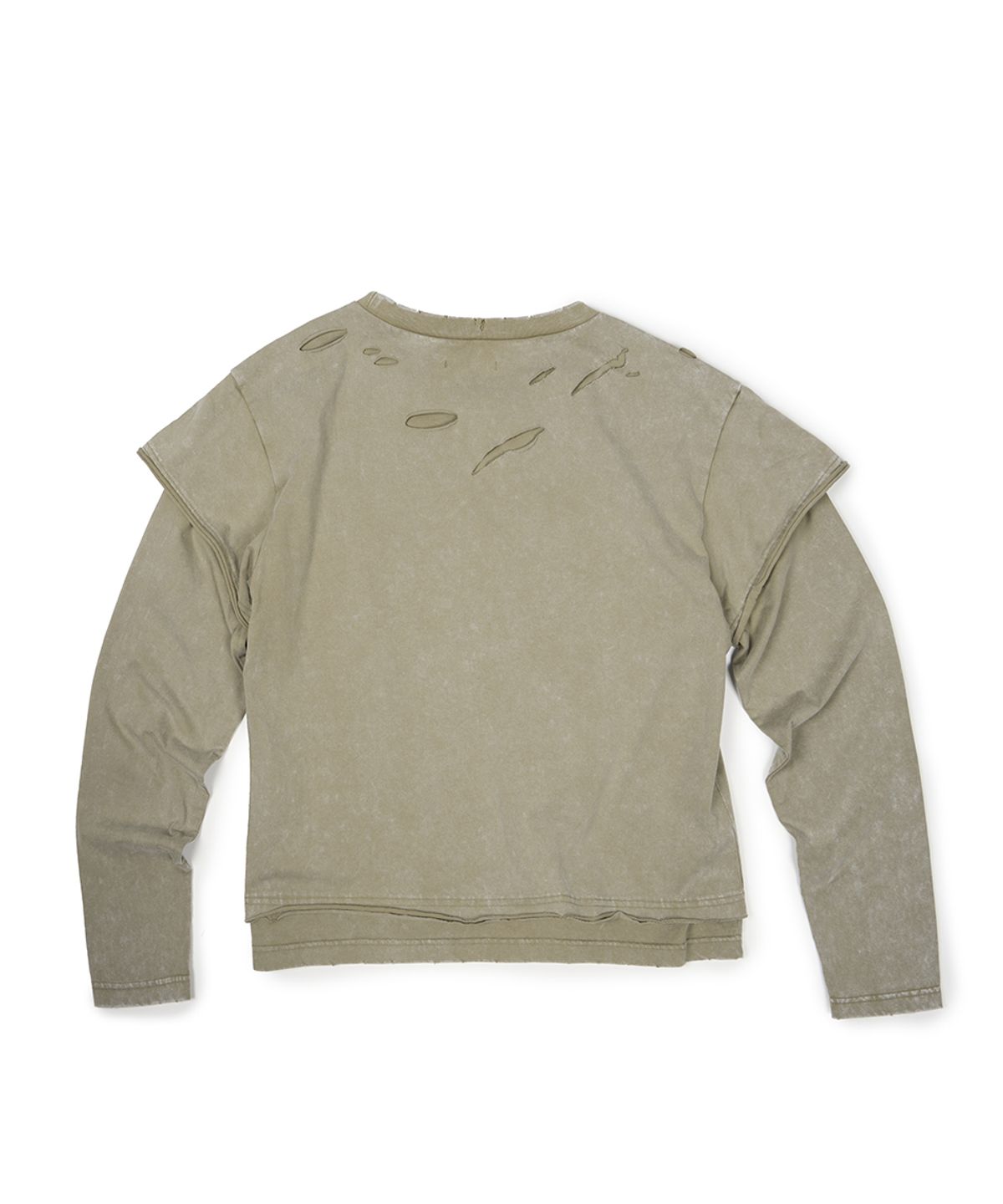 이티씨이(ETCE) DAMAGE LAYERED L/S TEE (BEIGE)