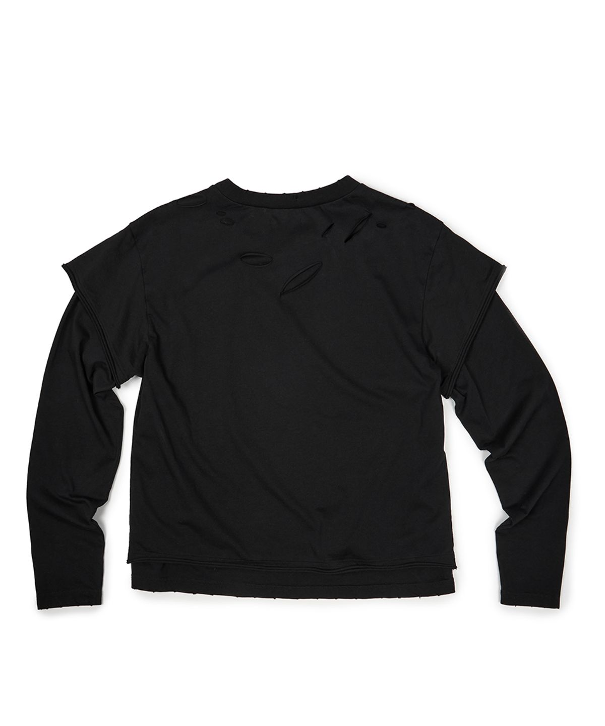 이티씨이(ETCE) DAMAGE LAYERED L/S TEE (BLACK)