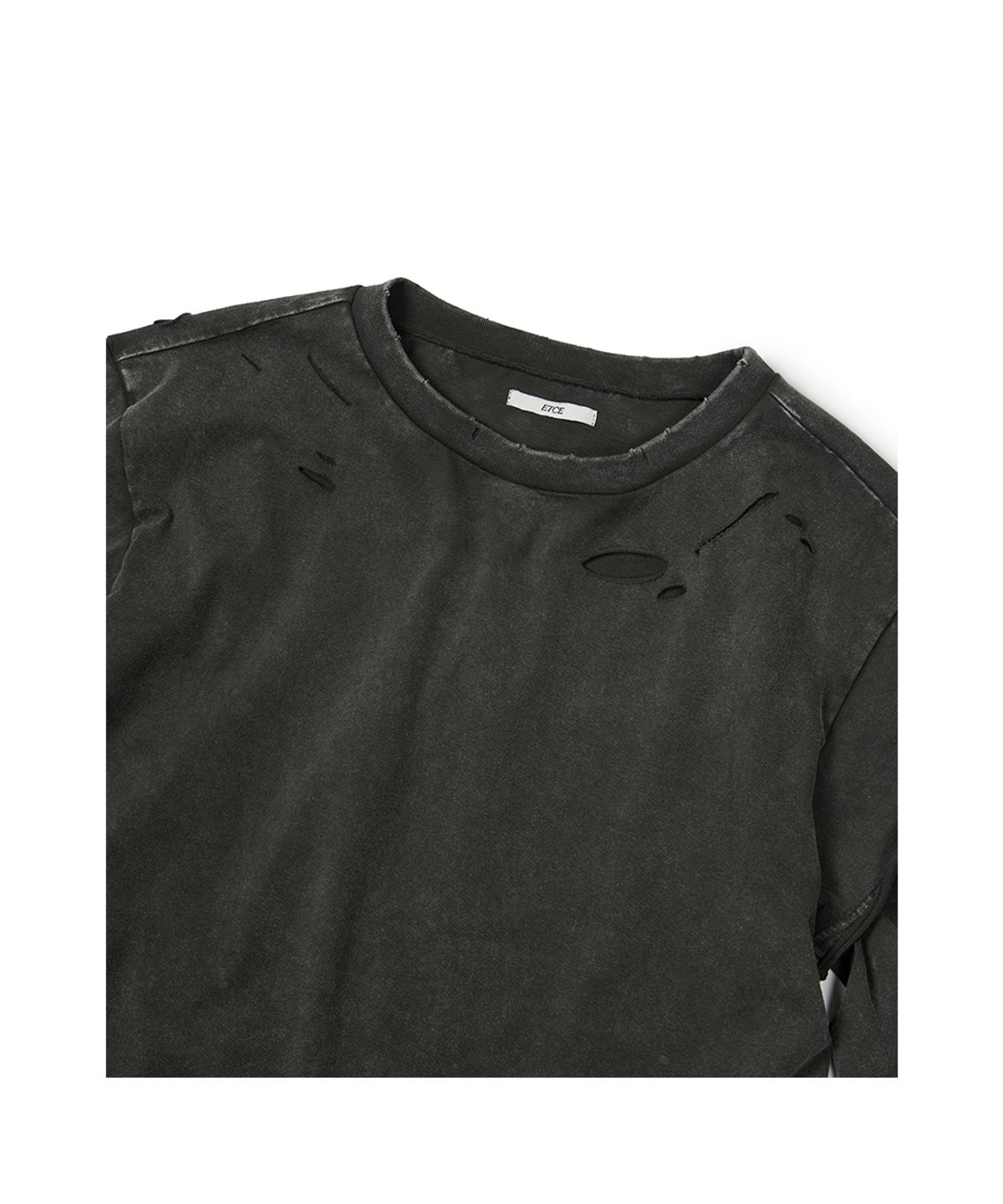 이티씨이(ETCE) DAMAGE LAYERED L/S TEE (CHARCOAL)