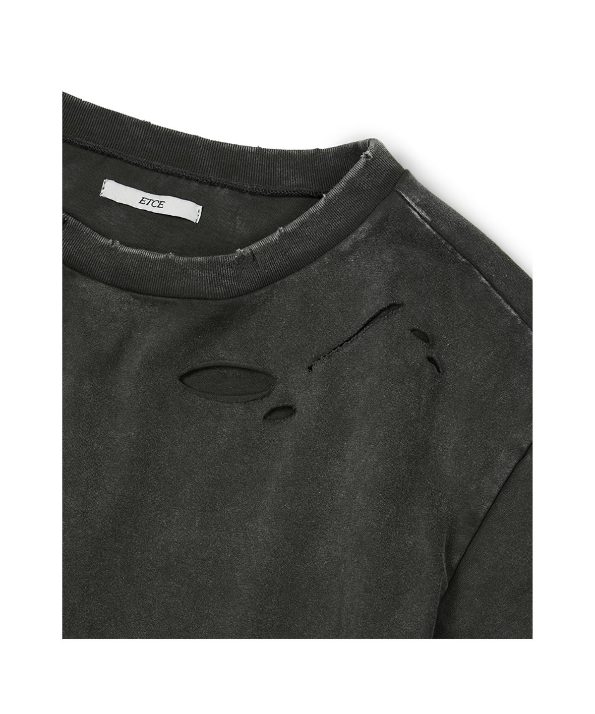 이티씨이(ETCE) DAMAGE LAYERED L/S TEE (CHARCOAL)
