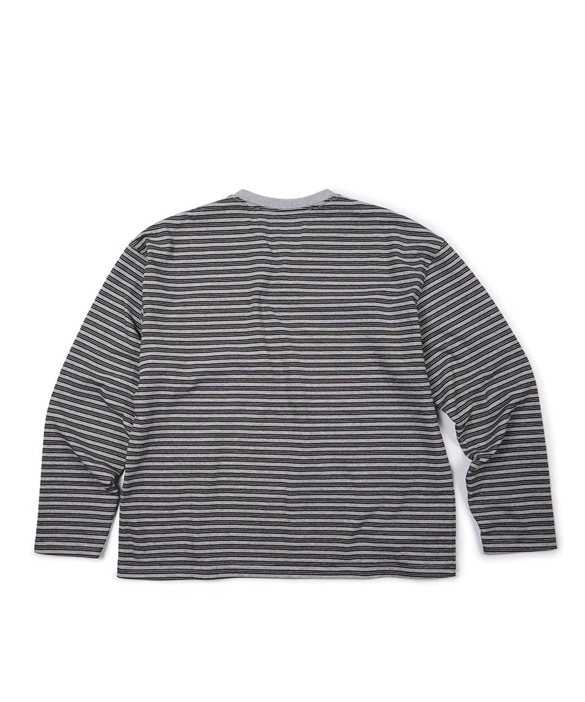 이티씨이(ETCE) (BASE) STRIPE POCKET LONG SLEEVE (GRAY)