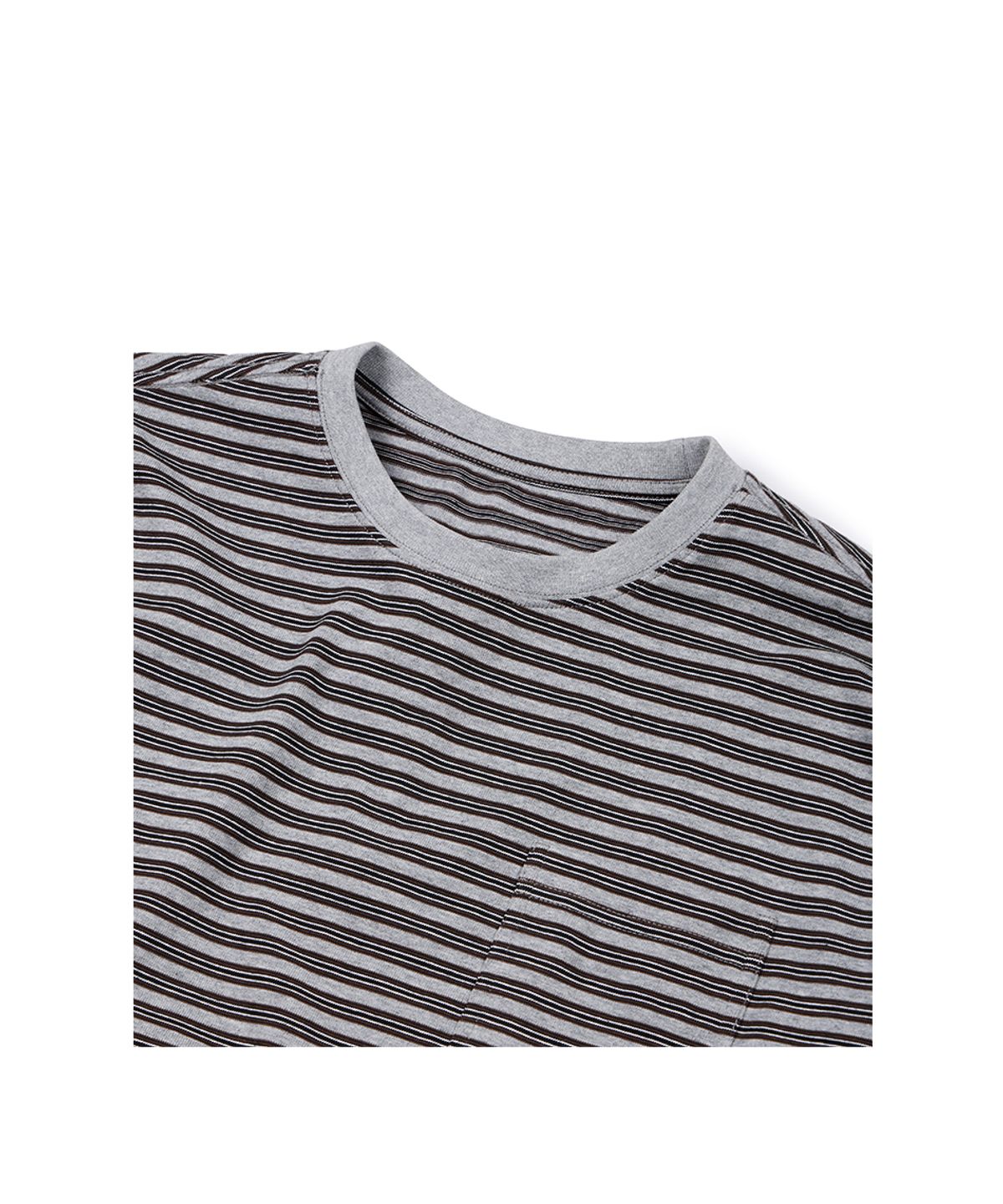 이티씨이(ETCE) (BASE) STRIPE POCKET LONG SLEEVE (GRAY)
