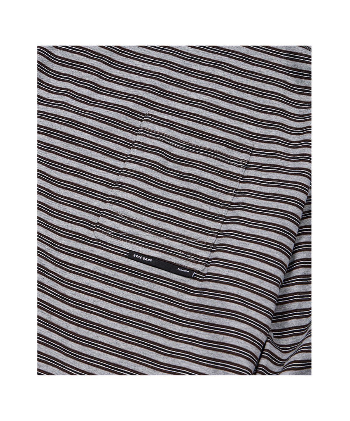 이티씨이(ETCE) (BASE) STRIPE POCKET LONG SLEEVE (GRAY)