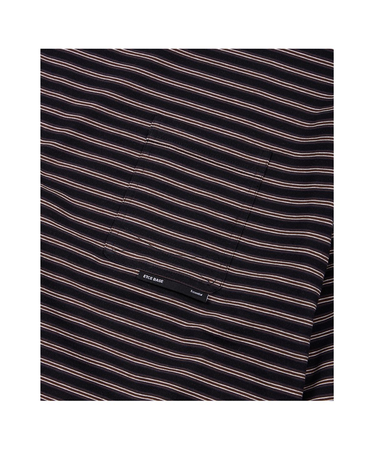 이티씨이(ETCE) (BASE) STRIPE POCKET LONG SLEEVE (NAVY)