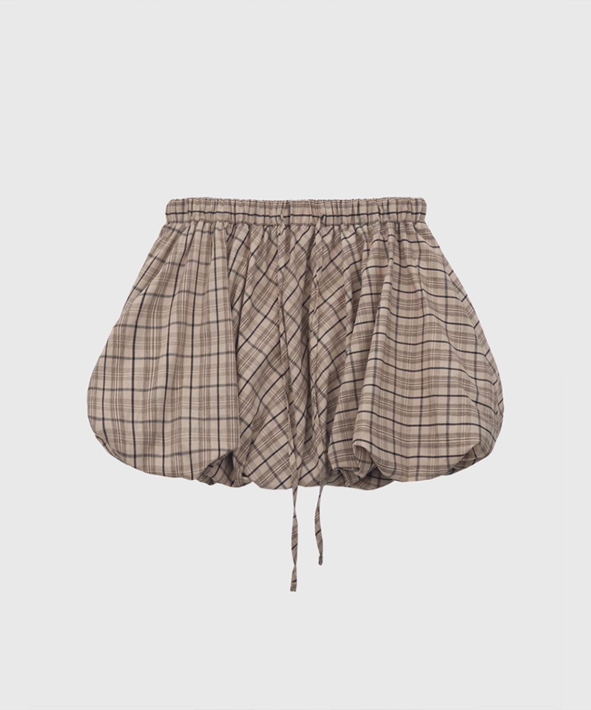 퀸스래빗(Q'SRB) Pumpkin Check Banding Balloon Mini Skirt