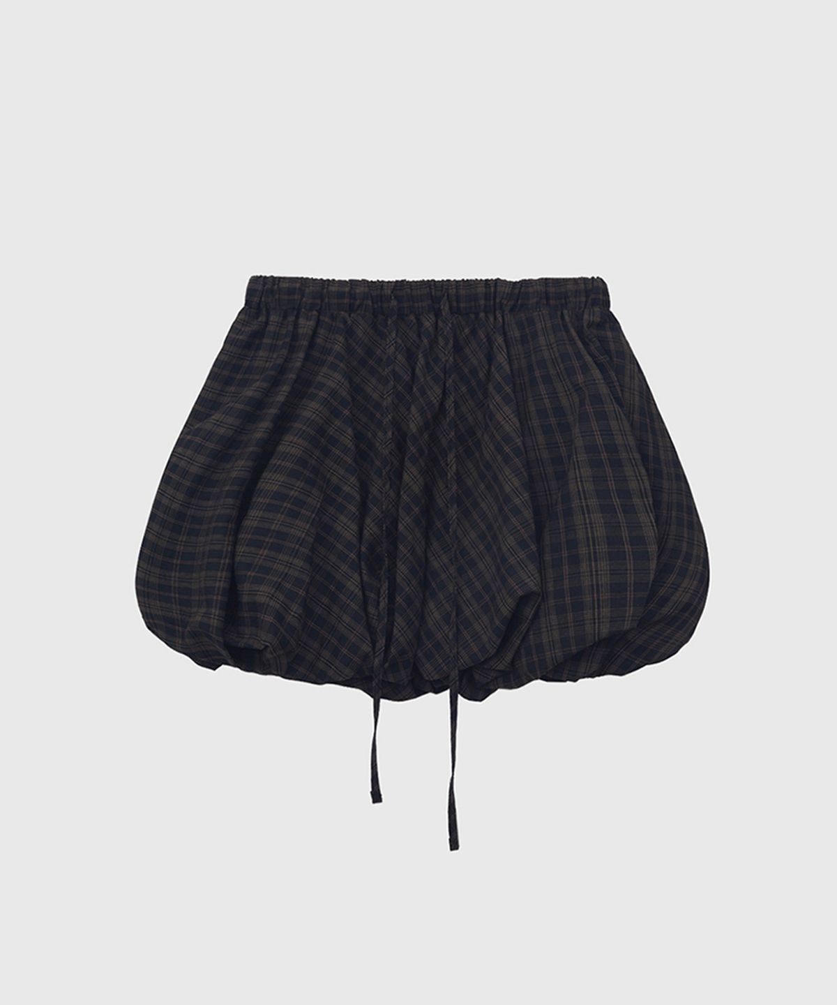 퀸스래빗(Q'SRB) Pumpkin Check Banding Balloon Mini Skirt