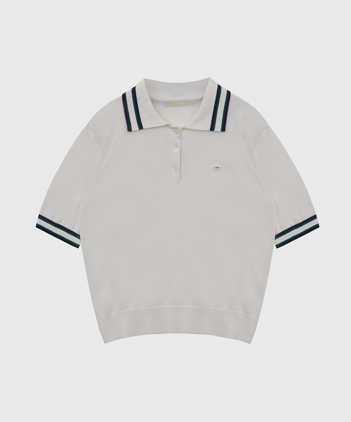 퀸스래빗(Q'SRB) QSRB Line Point Collar Half Sleeve Knit