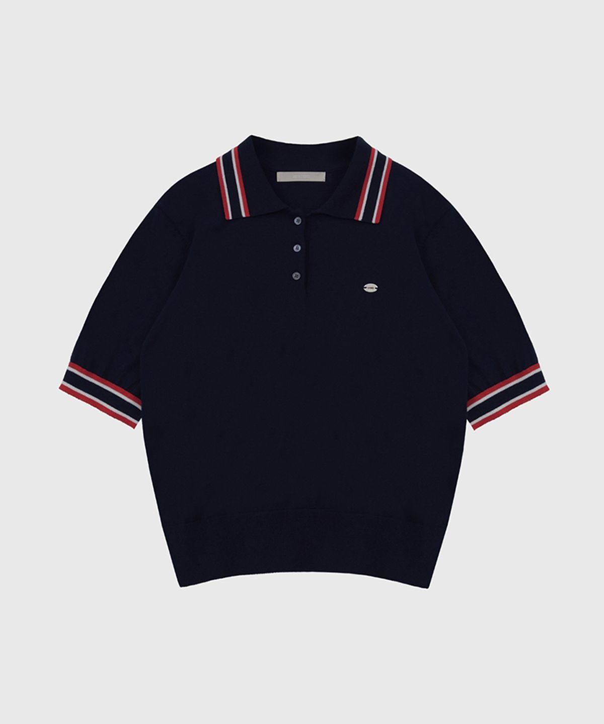 퀸스래빗(Q'SRB) QSRB Line Point Collar Half Sleeve Knit