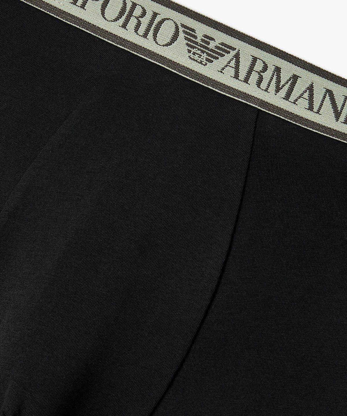 엠포리오 아르마니 언더웨어(EMPORIO ARMANI UNDERWEAR) 남성 라인 로고 밴딩 코튼 드로즈_블랙 0816112084