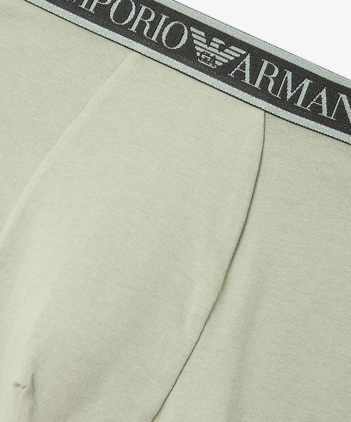 엠포리오 아르마니 언더웨어(EMPORIO ARMANI UNDERWEAR) 남성 라인 로고 밴딩 코튼 드로즈_라이트 그린 0816112083