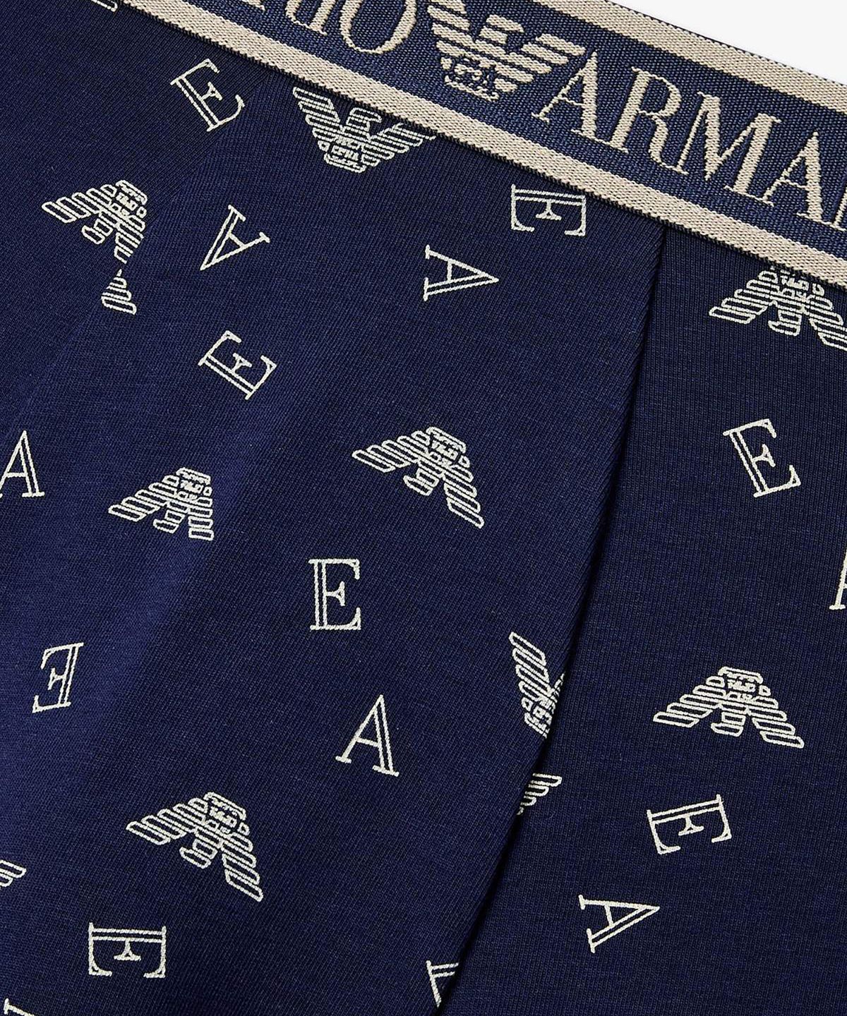 엠포리오 아르마니 언더웨어(EMPORIO ARMANI UNDERWEAR) 남성 이글 로고 패턴 코튼 드로즈_블루 0816112082