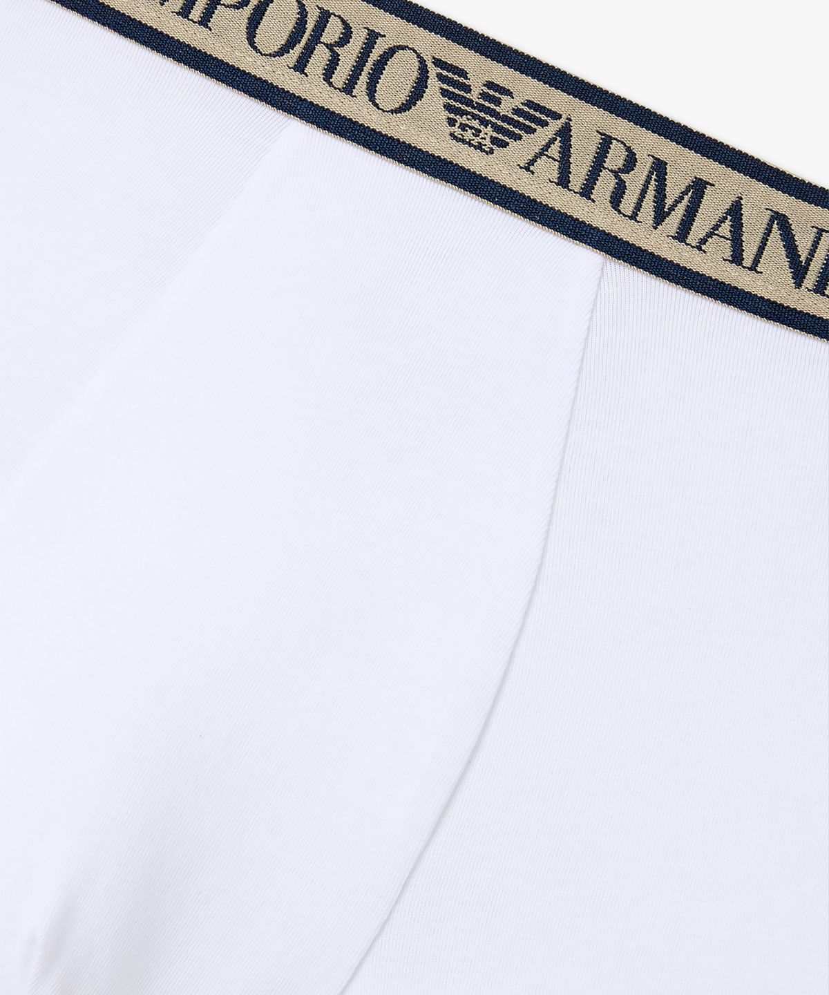 엠포리오 아르마니 언더웨어(EMPORIO ARMANI UNDERWEAR) 남성 라인 로고 밴딩 코튼 드로즈_화이트 0816112081