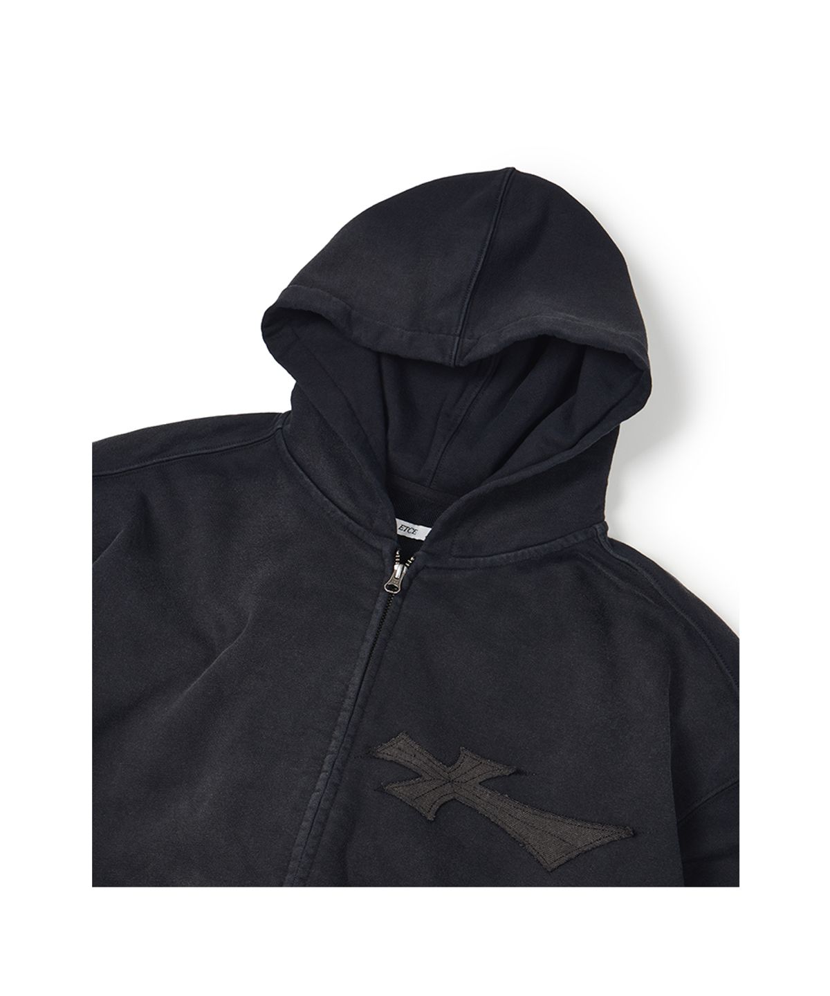 이티씨이(ETCE) WASHED SACRIFICE HOOD ZIP UP (BLACK)
