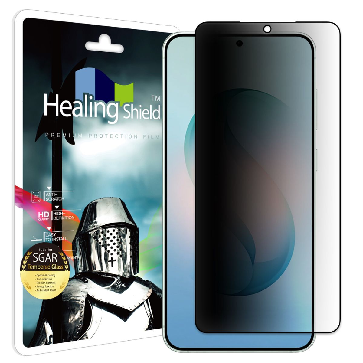 힐링쉴드(HEALINGSHIELD) 갤럭시S26 플러스 3D 풀커버 AR 프라이버시 강화유리 액정보호필름 1매