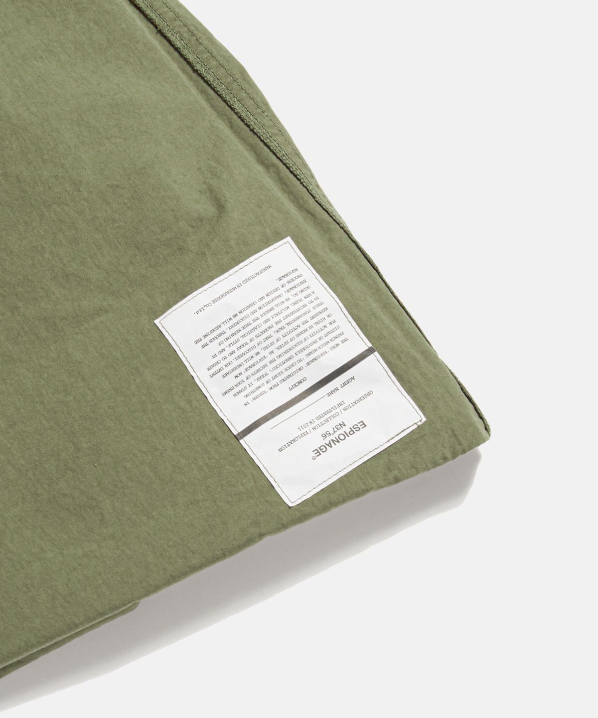 에스피오나지(ESPIONAGE) Pleated Wide Army Pants Light Olive