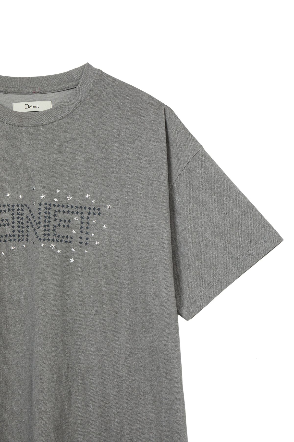 다이닛(DEINET) STAR TRIM DYEING T-SHIRTS IN GREY