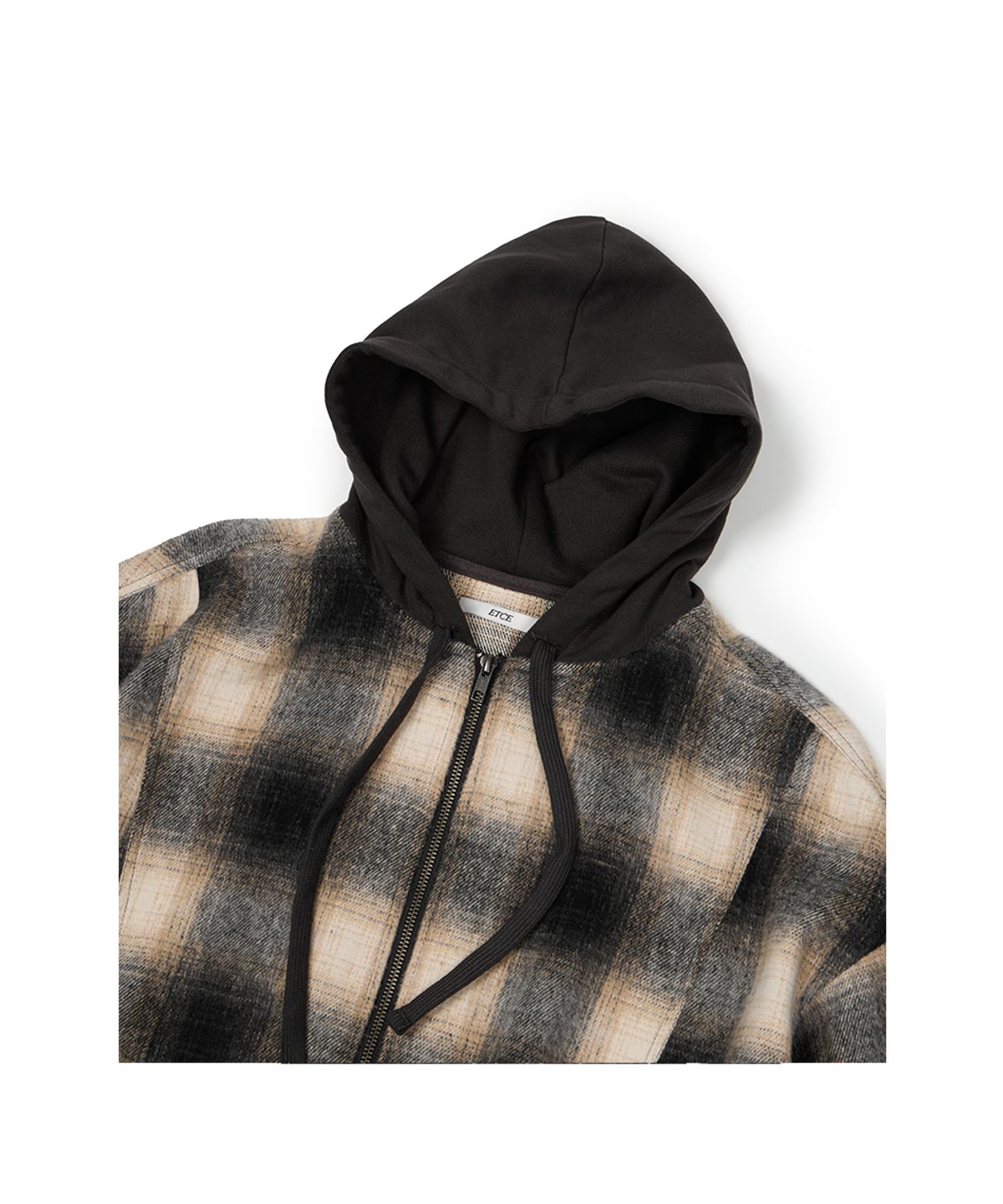 이티씨이(ETCE) OMBRE HOOD CHECK JACKET (BLACK)