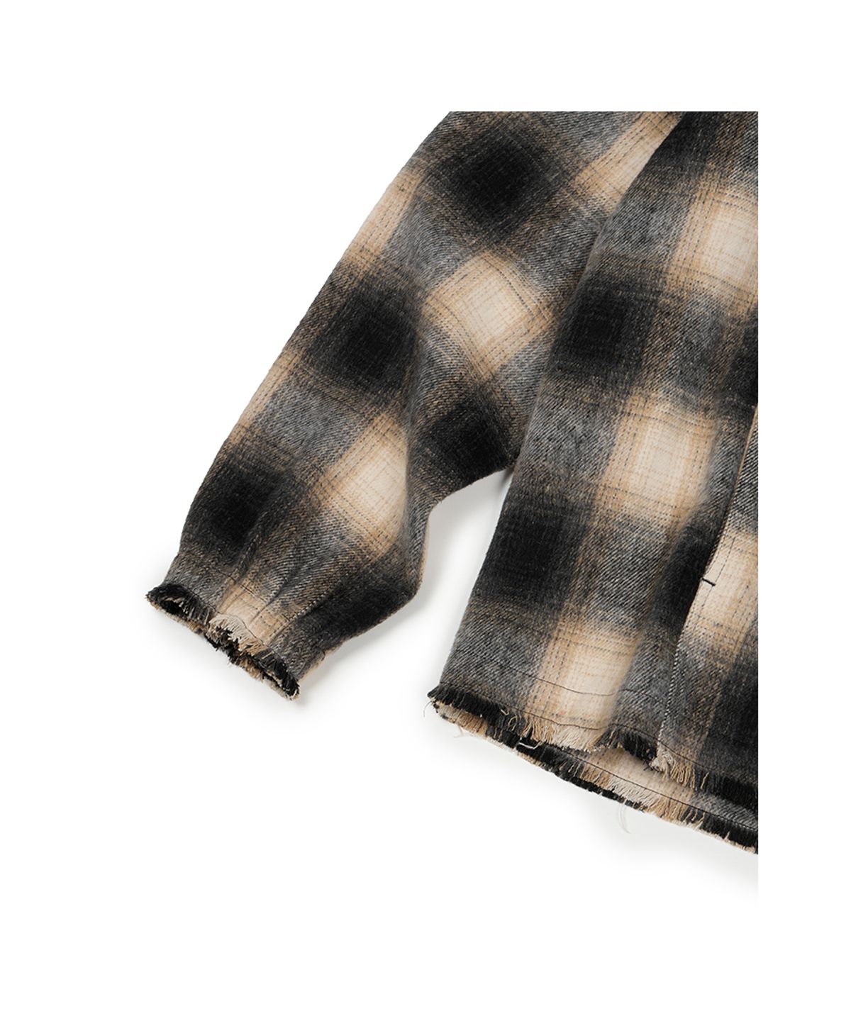 이티씨이(ETCE) OMBRE HOOD CHECK JACKET (BLACK)
