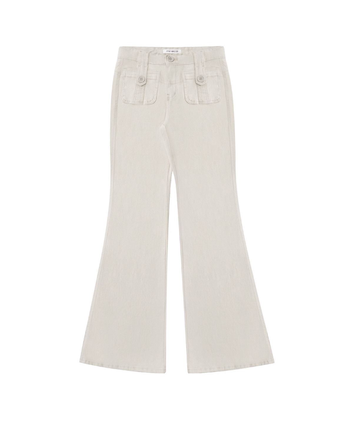 미레코(MIRECO) BUTTON POCKET BOOTCUT PT SAND RAW