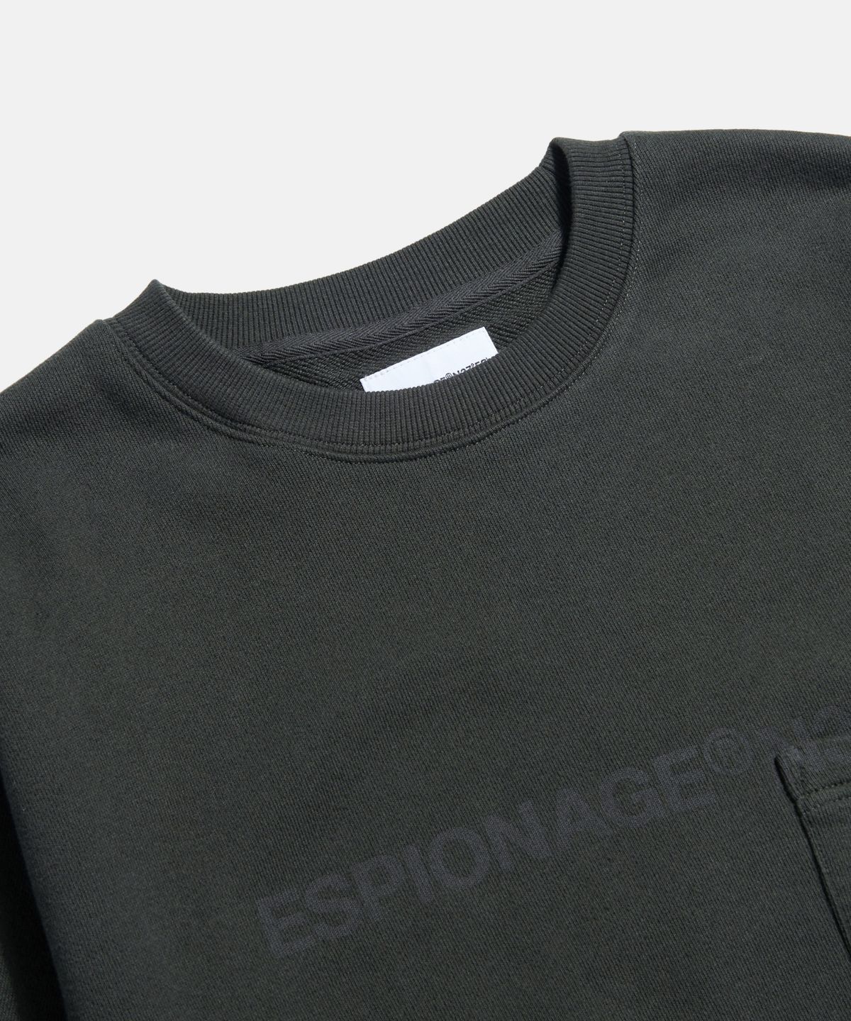 에스피오나지(ESPIONAGE) Faded Logo Pocket VTG Sweatshirt Vintage Black