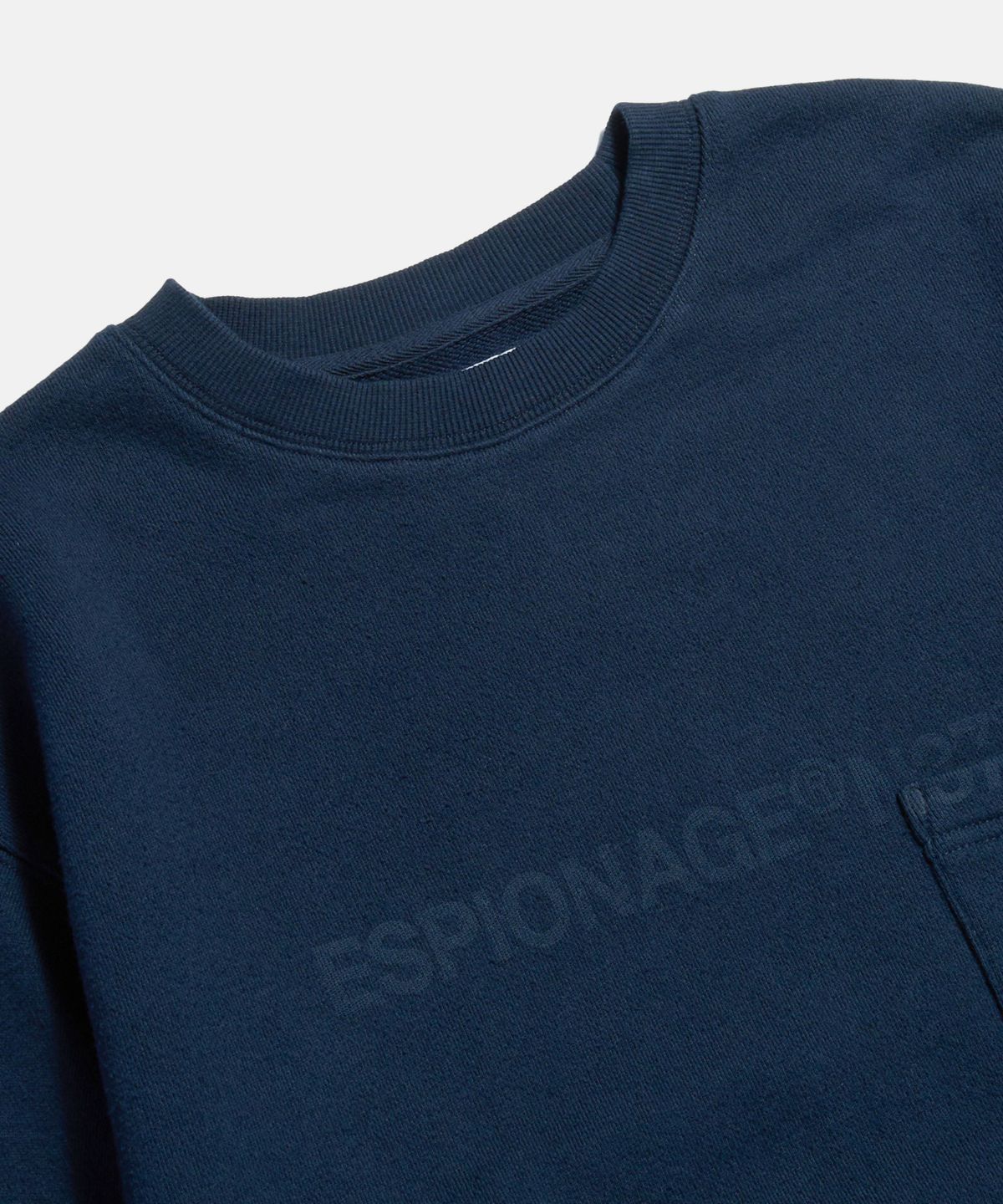 에스피오나지(ESPIONAGE) Faded Logo Pocket VTG Sweatshirt Navy