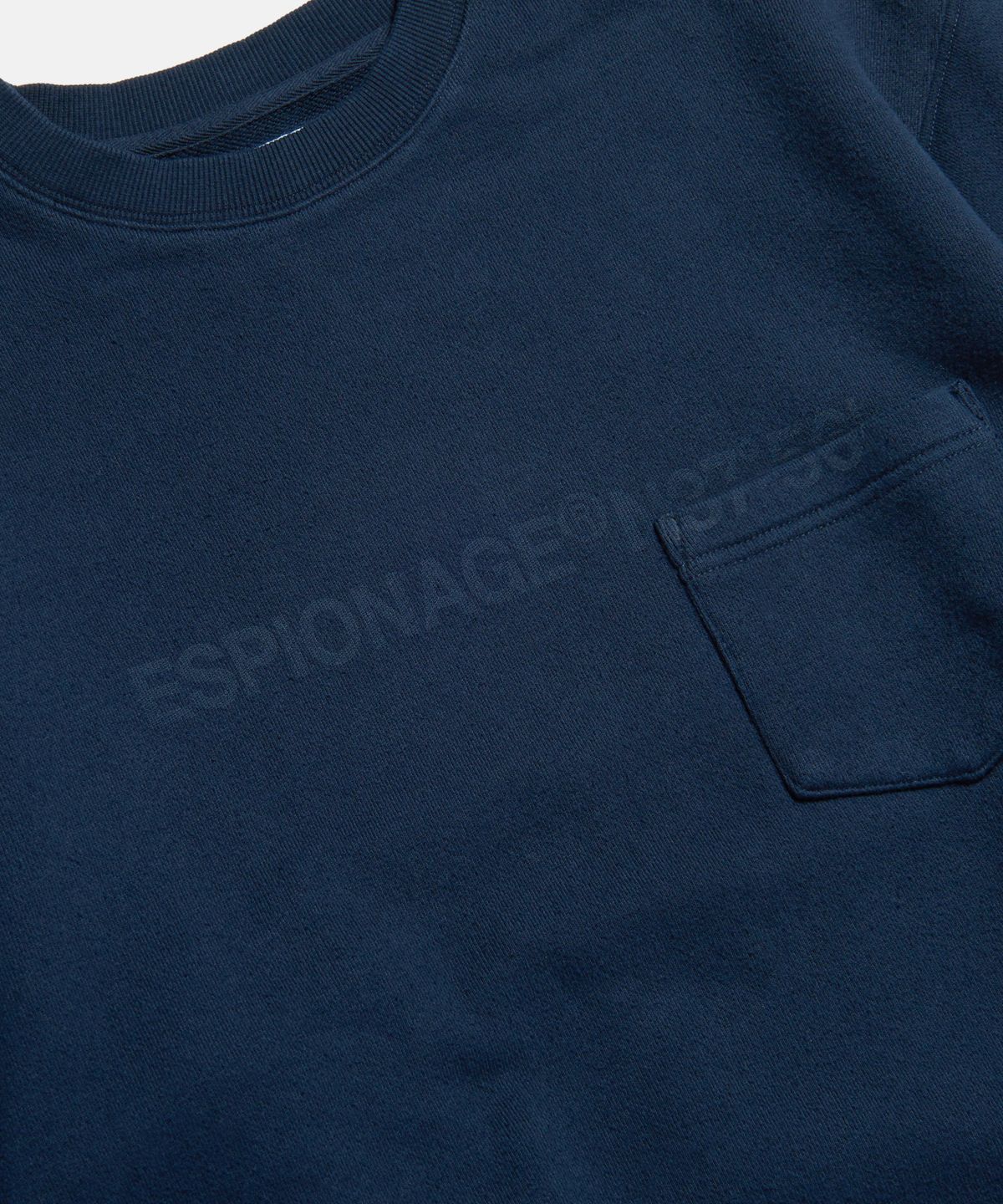 에스피오나지(ESPIONAGE) Faded Logo Pocket VTG Sweatshirt Navy