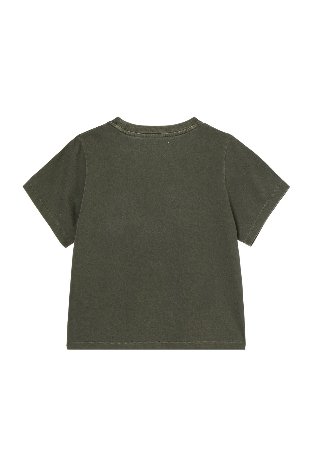 다이닛(DEINET) STUDIO PIGMENT CROP T-SHIRT IN KHAKI