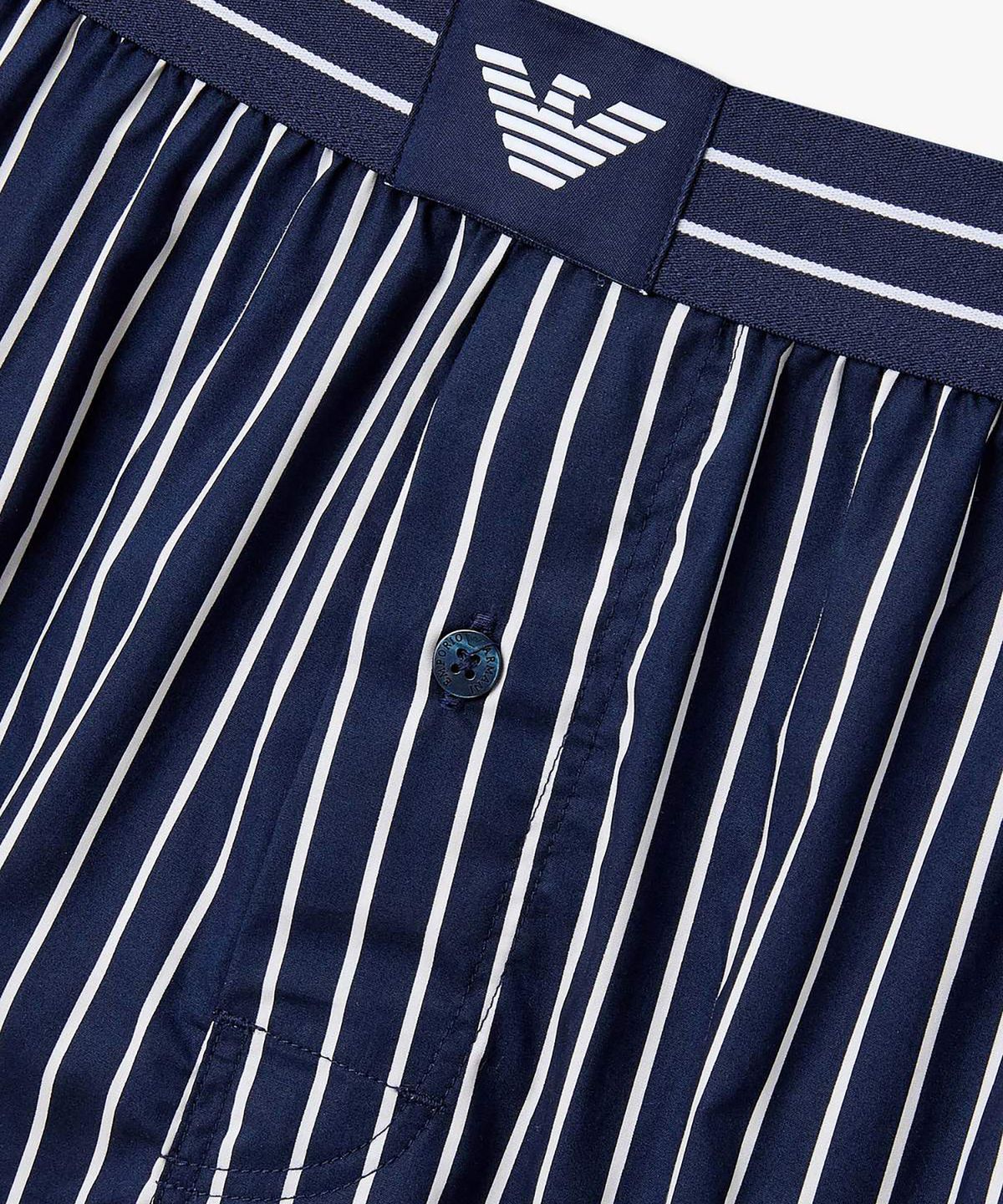 엠포리오 아르마니 언더웨어(EMPORIO ARMANI UNDERWEAR) 남성 볼드 스트라이프 이글 패치 트렁크_네이비 0816112087