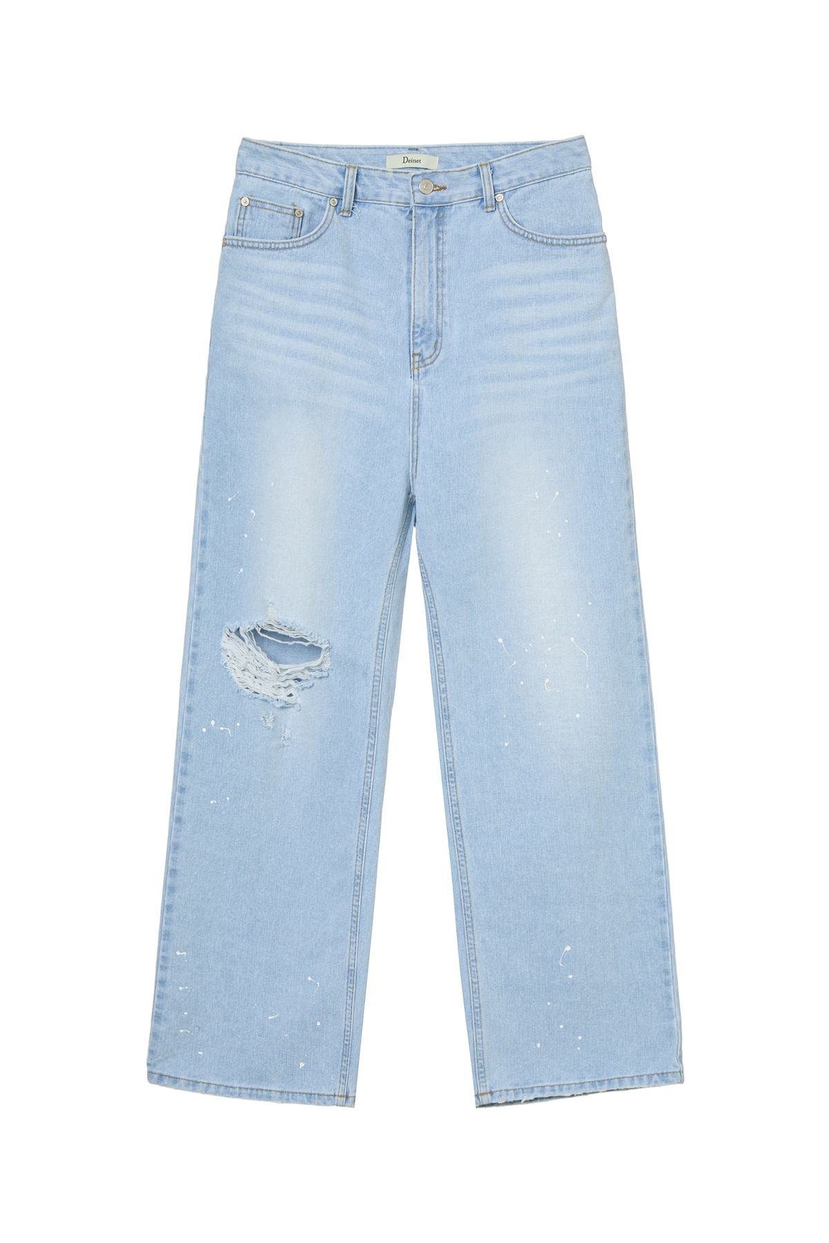 다이닛(DEINET) PAINTED LOGO POINT JEANS IN LIGHT BLUE