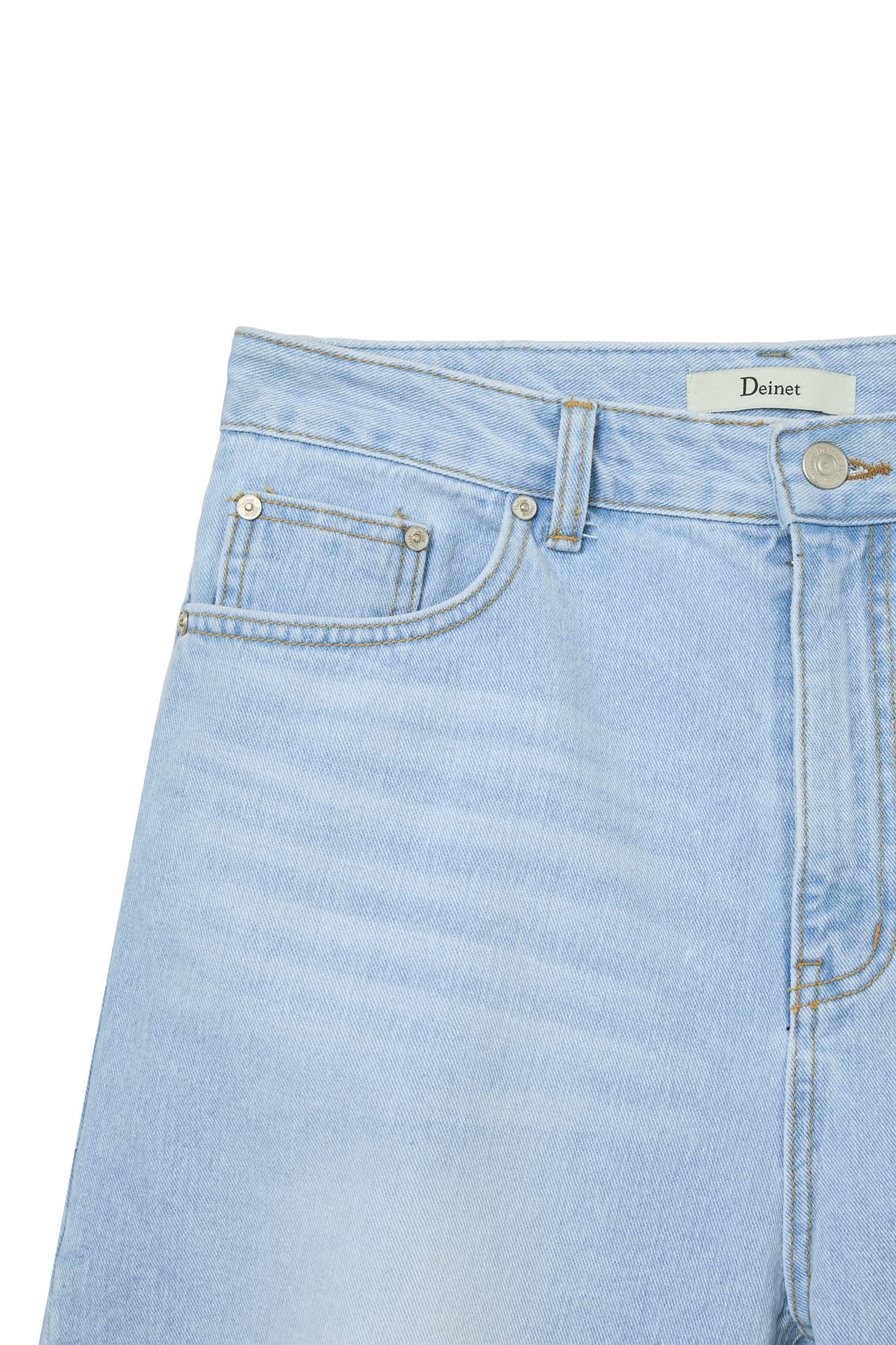 다이닛(DEINET) PAINTED LOGO POINT JEANS IN LIGHT BLUE