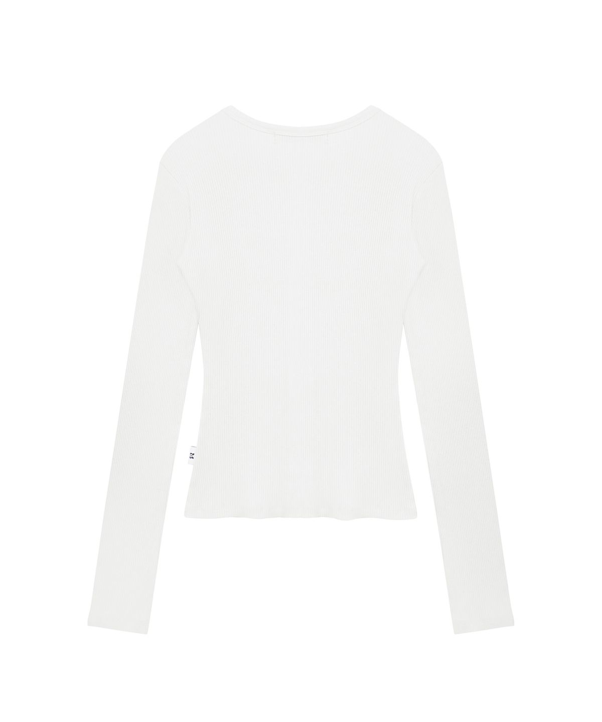 미레코(MIRECO) BUTTON RIBBED CARDIGAN DUSTY WHITE