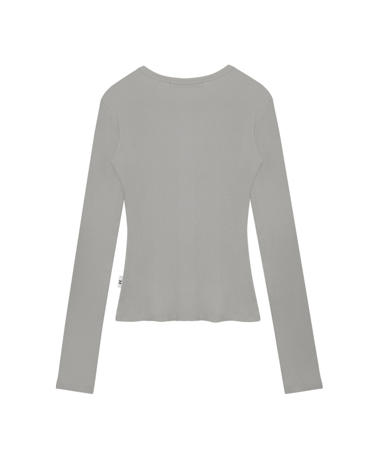 미레코(MIRECO) BUTTON RIBBED CARDIGAN ASH GREY
