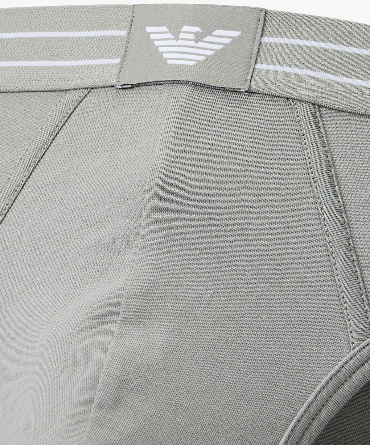 엠포리오 아르마니 언더웨어(EMPORIO ARMANI UNDERWEAR) 남성 스트라이프 밴딩 코튼 브리프_그레이 0816111052