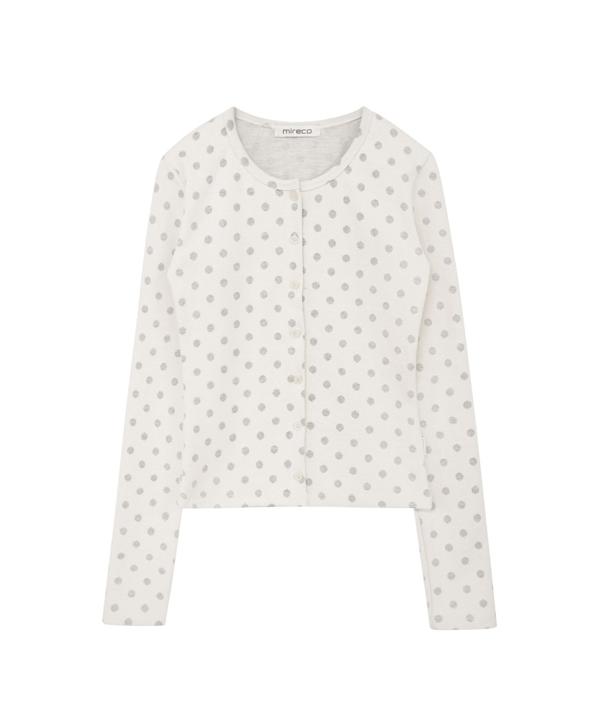 미레코(MIRECO) SOFT DOT JACQUARD CARDIGAN IVORY