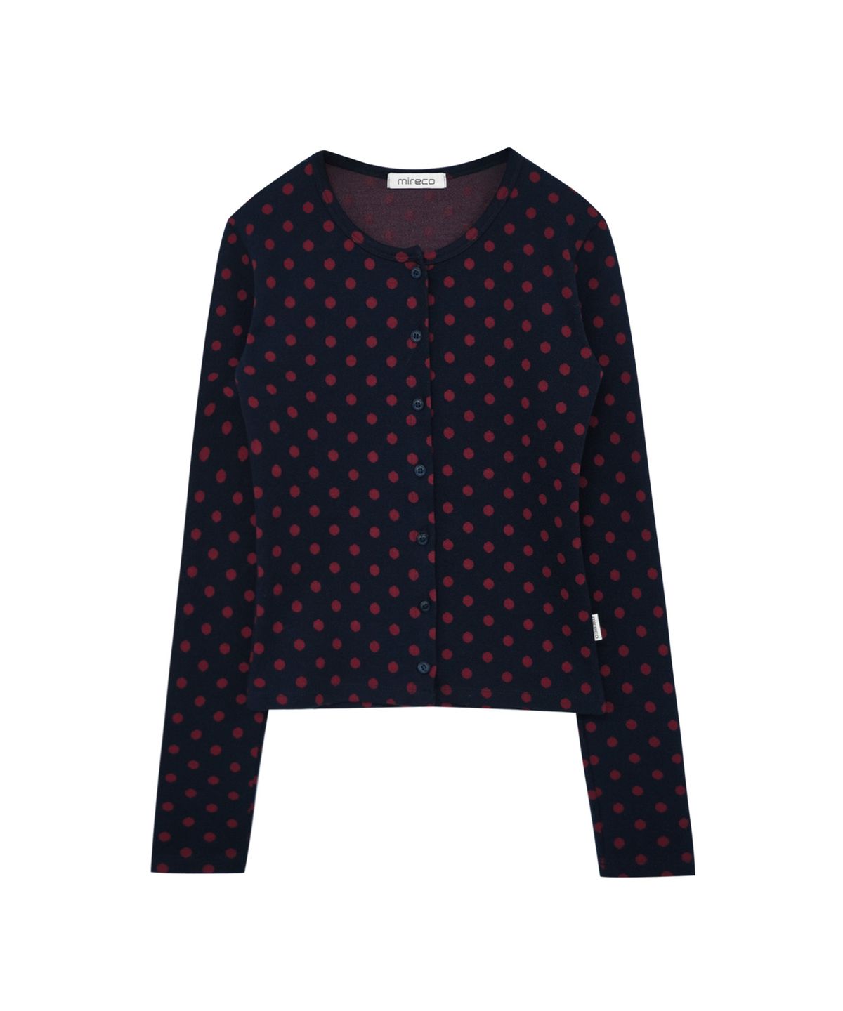 미레코(MIRECO) SOFT DOT JACQUARD CARDIGAN NAVY